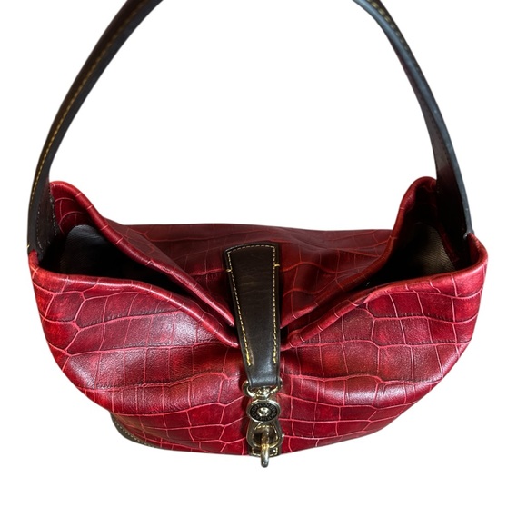 Dooney & Bourke Belvedere Croc-Embossed Hobo Shoulder Bag with Cosmetic Pouch - Picture 9 of 17